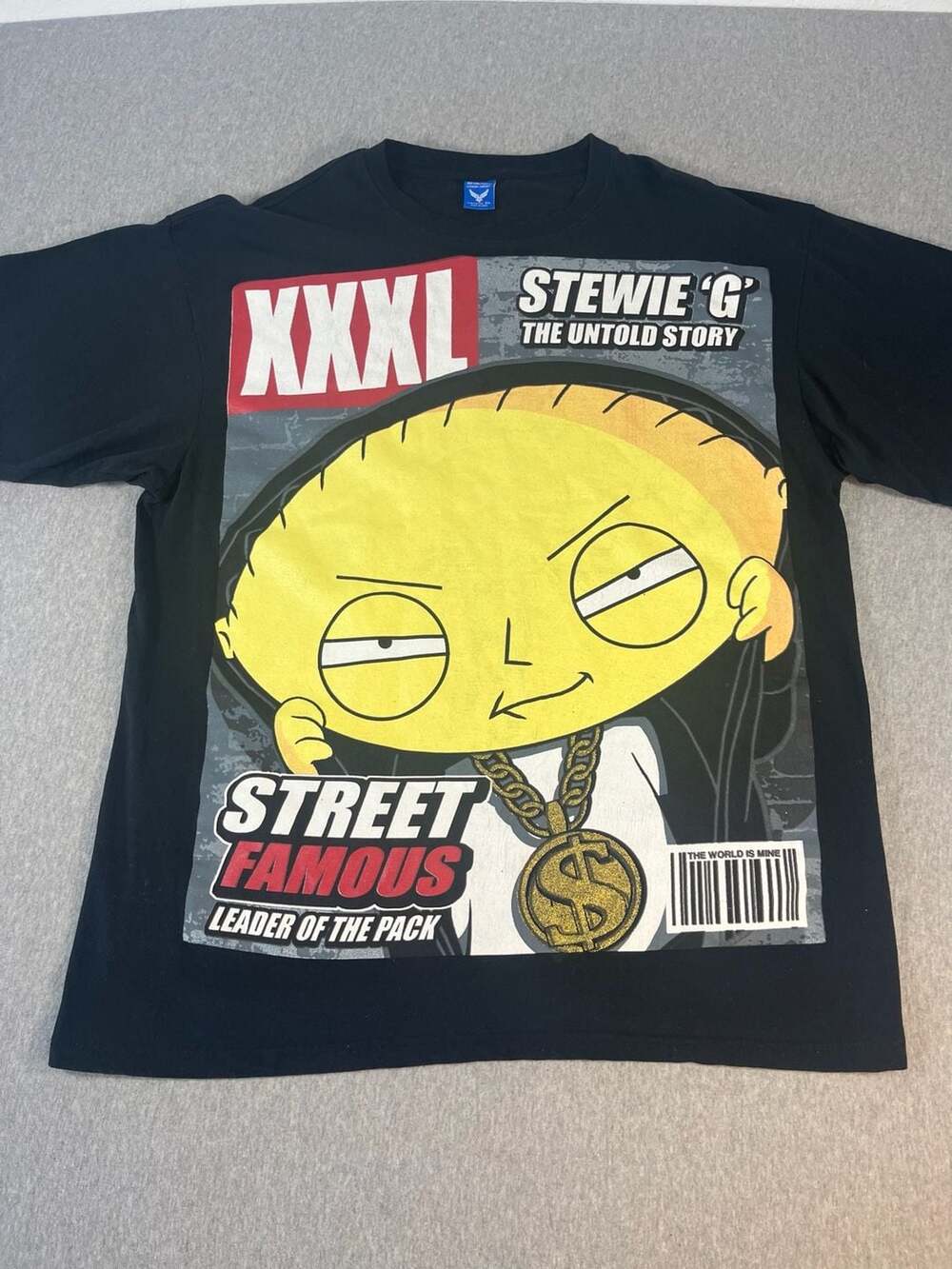 Metal Jeans Family Guy Stewie G Black Graphic T-Shirt Size 3XL